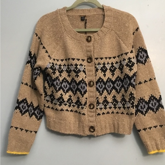 Magaschoni Tan and Black Patterned sweater - Picture 11 of 15